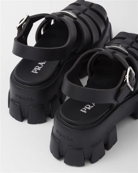 prada leather thong flat sandals|Prada monolith rubber sandals.